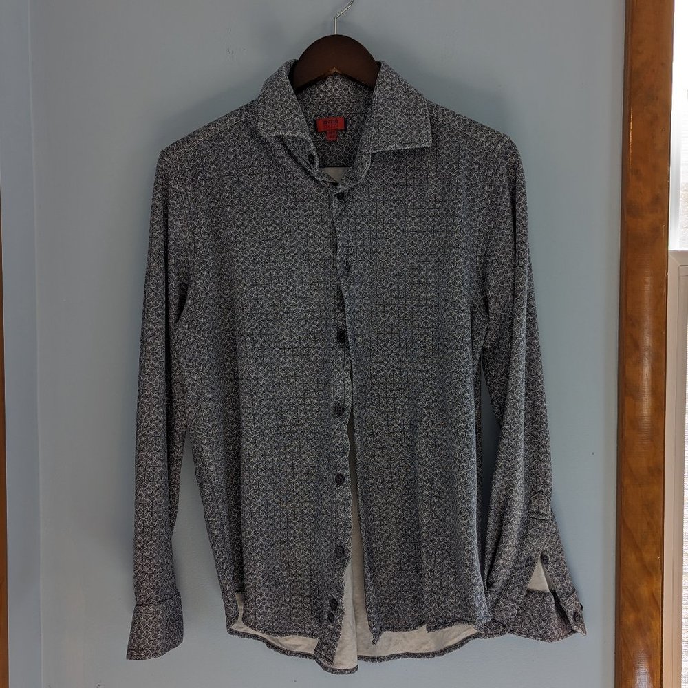 Zanetti ZNT18 Active Stretch Long Sleeve Button Down Dress Shirt Size 16.5 34/35
